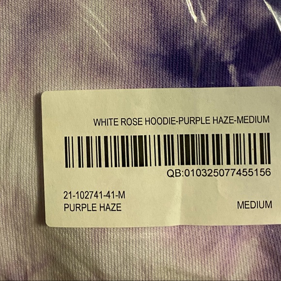 Civil Regime Tops Civil Regime Purple Haze White Rose Hoodie Poshmark